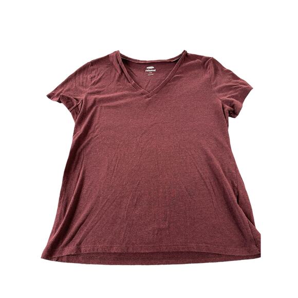 Old Navy Tops - Old Navy Maroon Red Short Sleeve V-Neck T-Shirt Women's Size Large
